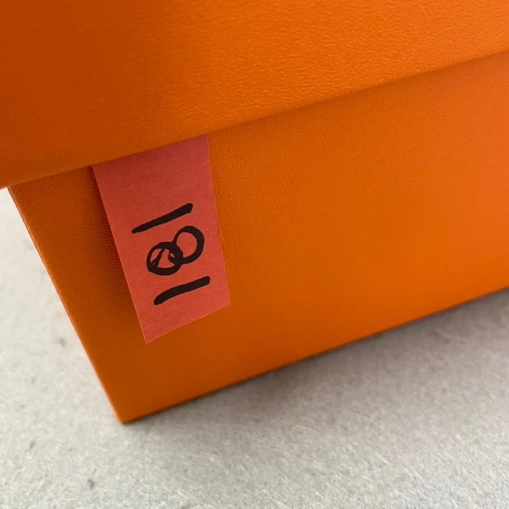 Hermes Empty Storage Box Orange Magnetic Ribbon Tissue Paper 17.75x14.75x4